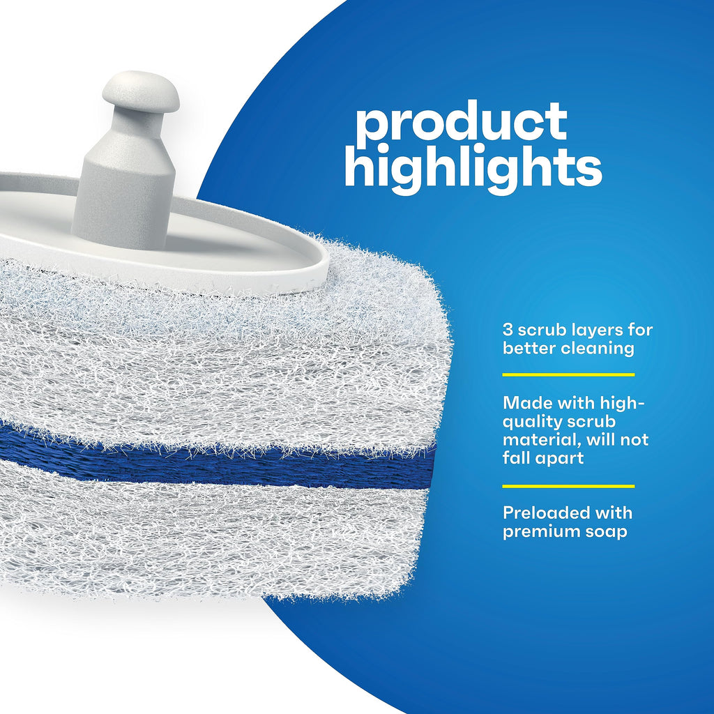 CleanGenius Disposable Prefilled Toilet Cleaning Scrubbers, 60 Count