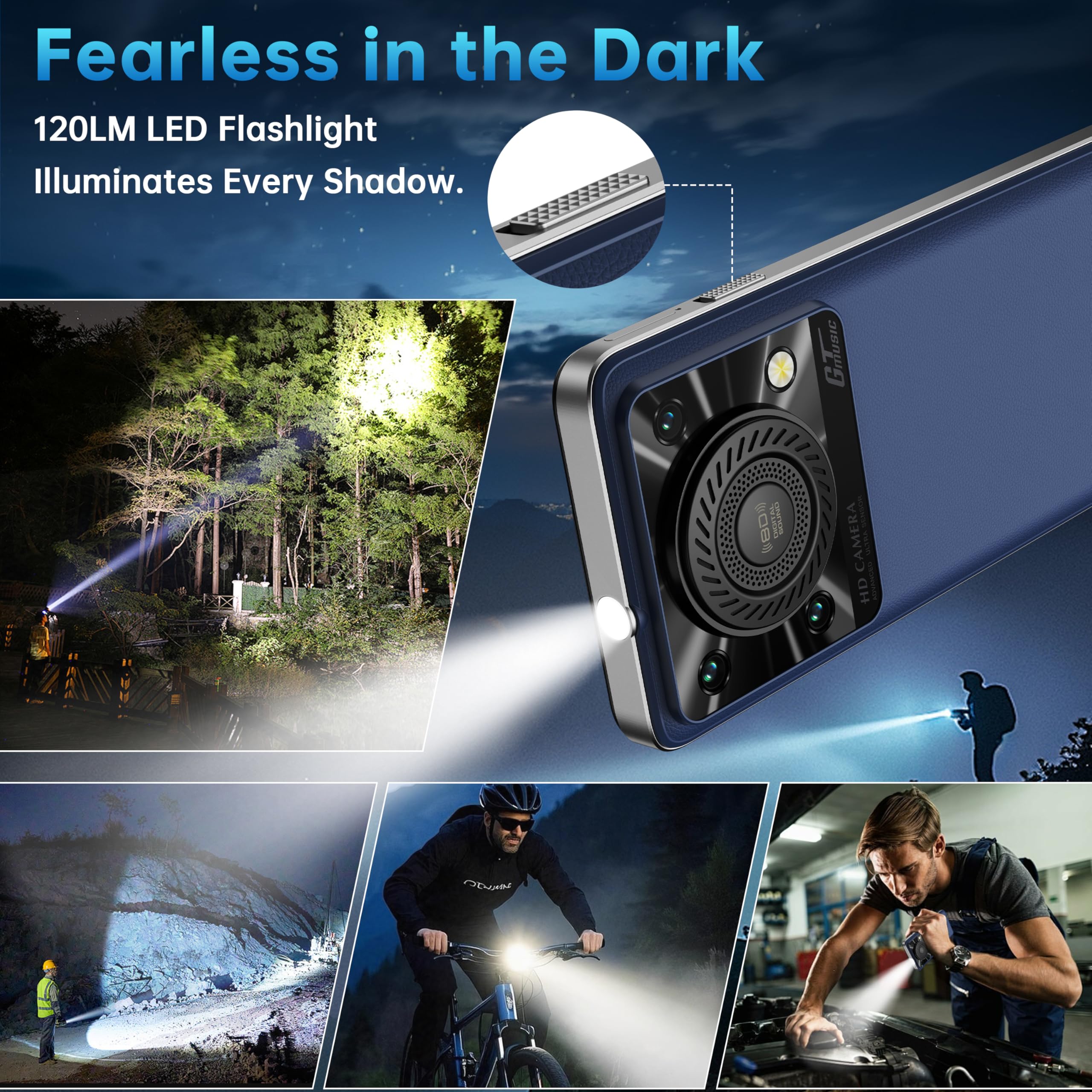 OUKITEL C60 Unlocked Android Phones - Android 15 10000 mAh Battery 16GB +128GB/1TB TF 110dB Speaker Cell Phone, 6.88”HD+ Display 13MP Camera Smartphone, 120LM Flashlight/Fingerprint/4G Dual SIM/OTG