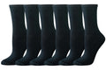 Amazon Essentials Women's Cotton Crew Socks, 6 Pairs, Black, 6-9