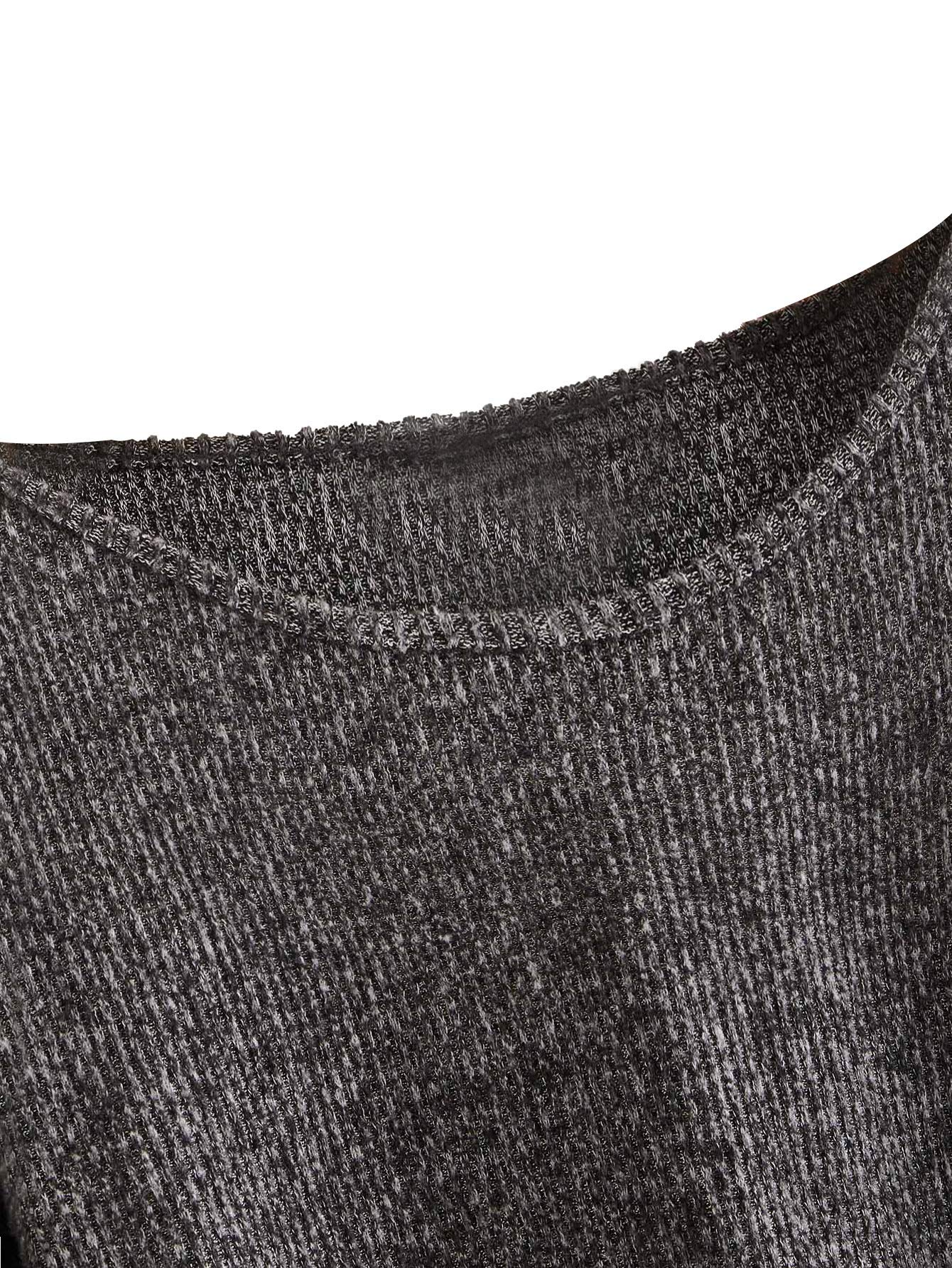 SweatyRocks Women's Casual Crewneck Raglan Long Sleeve Ribbed Knit Crop Top Cropped Sweater Grey M