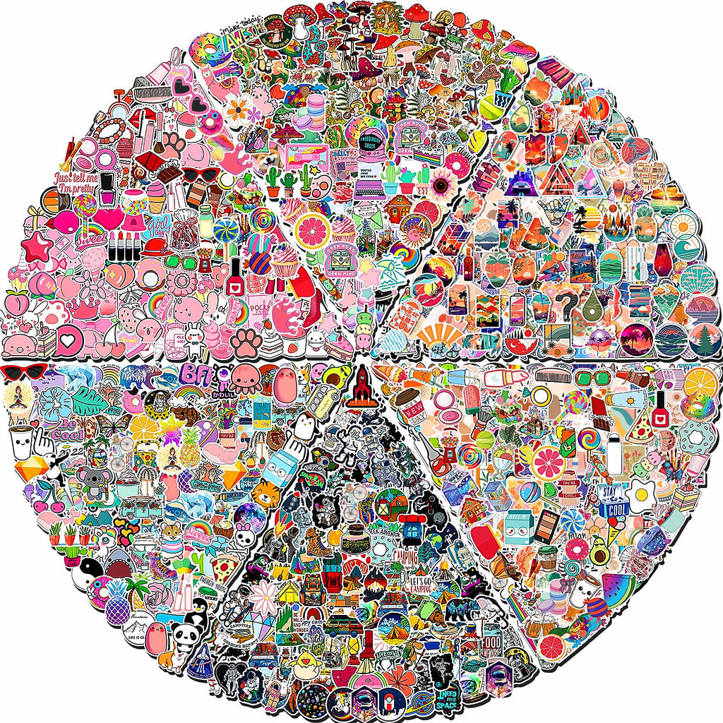 Arme 600 PCS Stickers Pack，Cute Colorful Waterproof Stickers，Vinyl Art Stickers.Valentine's Day Stickers for Water Bottles,Skateboards and Notebooks, Laptop Sticker for Teens Girls Kids Adults