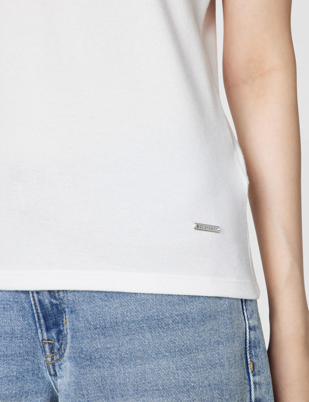 Calvin Klein Women's Johnny Collar Sleeveless Top Bright White