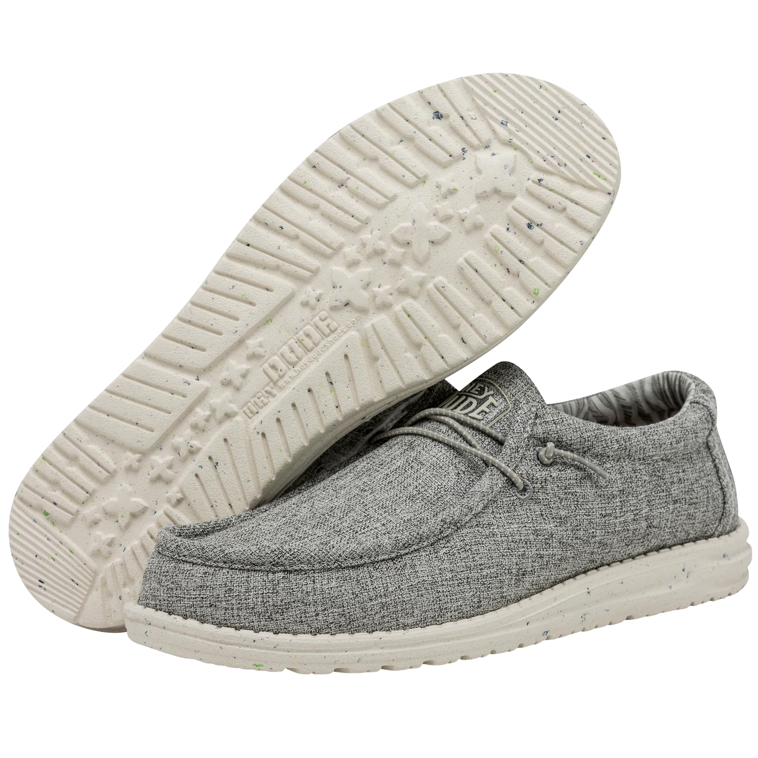 HEYDUDE Men's Wally-Blend Linen Iron Size 11 | Men's Shoes | Men Slip-on Loafers | Comfortable & Light-Weight