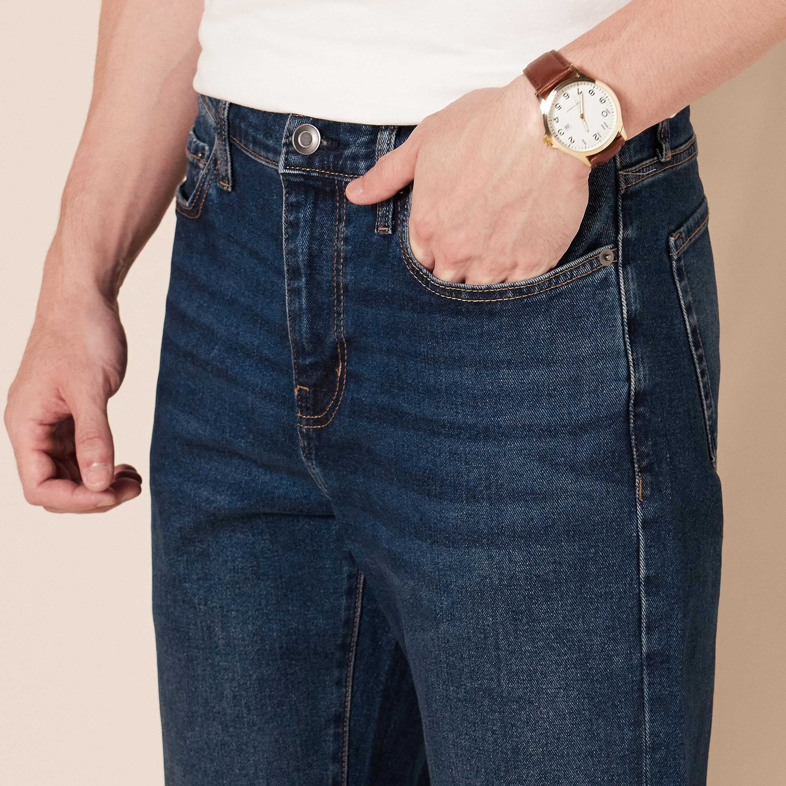 Amazon Essentials Men's Straight-Fit Stretch Jean - Discontinued Colors, Dark Wash, 34W x 29L
