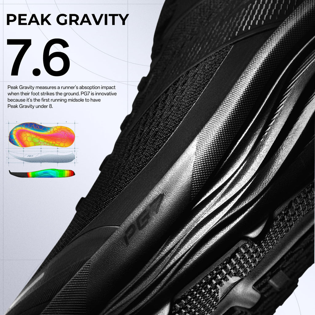 ANTA Men’s PG7 Running Shoes Cushioning Comfortable Breathable Athletic Workout Gym Cross Trainer Sports Sneakers, Black, 10.5