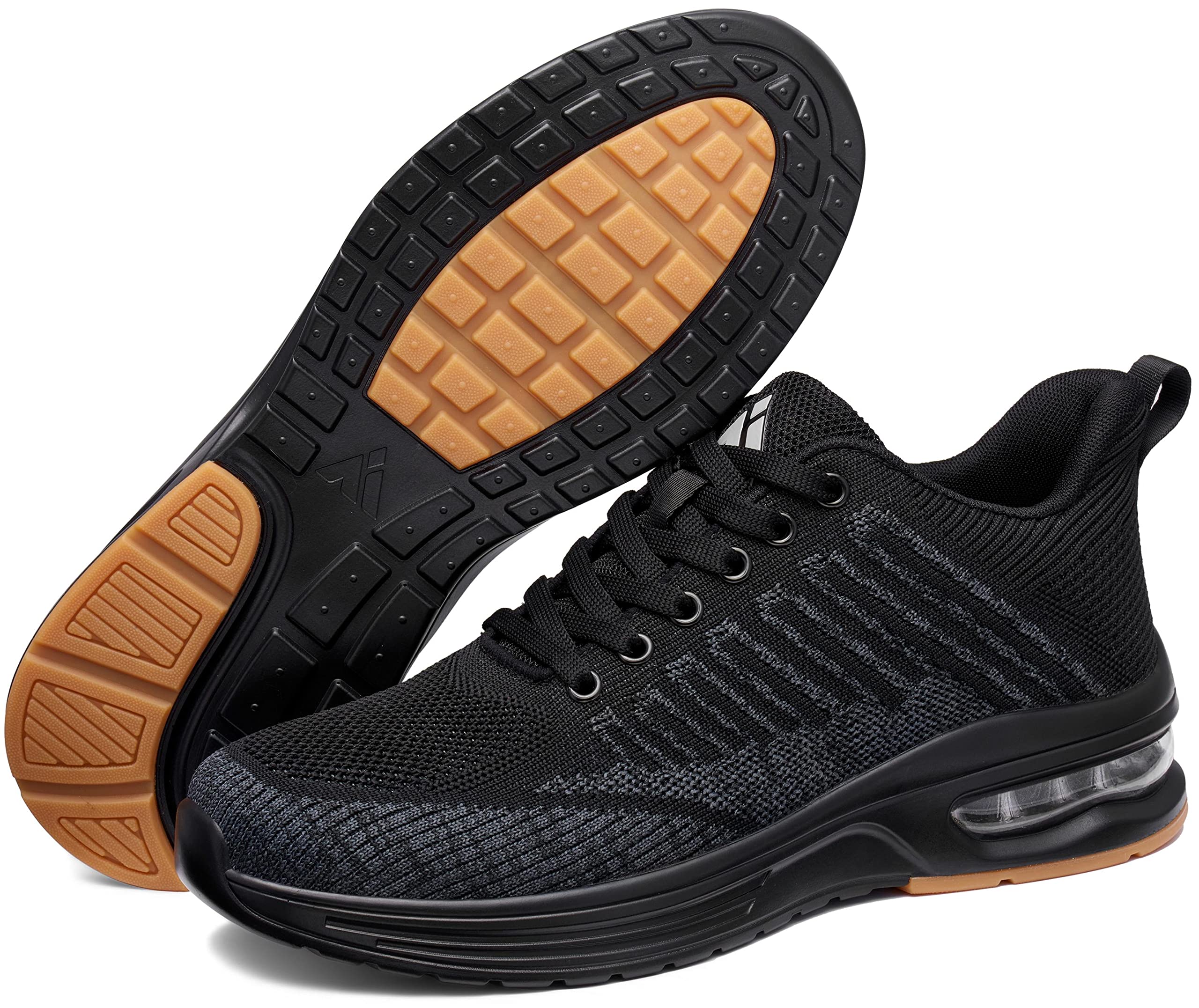 Mishansha Running Shoes for Men Sneakers Air Cushion Walking Shoes Comfortable Tennis Shoes Breathable Trail Running Shoes Black US 8