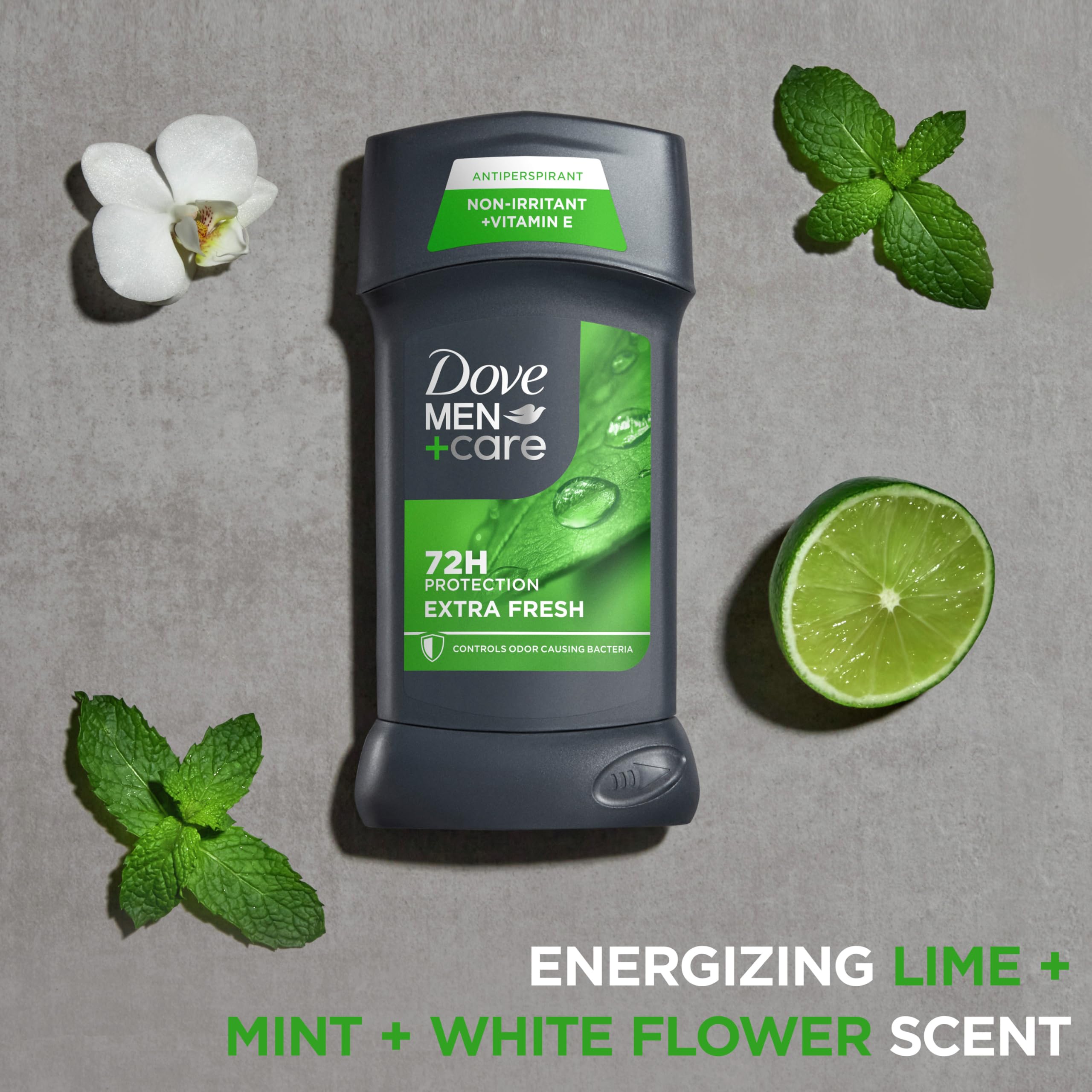 DOVE MEN + CARE Antiperspirant Deodorant Stick for Men 4 Count Extra Fresh with 72-hour Sweat & Odor Protection with 1/4 Moisturizing Cream & Long-lasting Citrus scent 2.7 oz