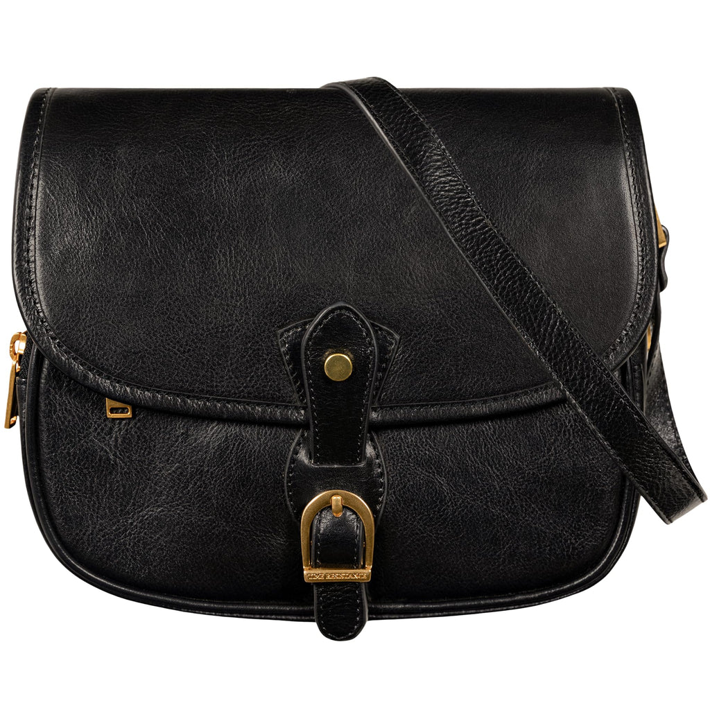 Time Resistance Leather Crossbody Bag for Women - Handbag, Shoulder Bag, Messenger, Purse (Black) - Gift Box Included