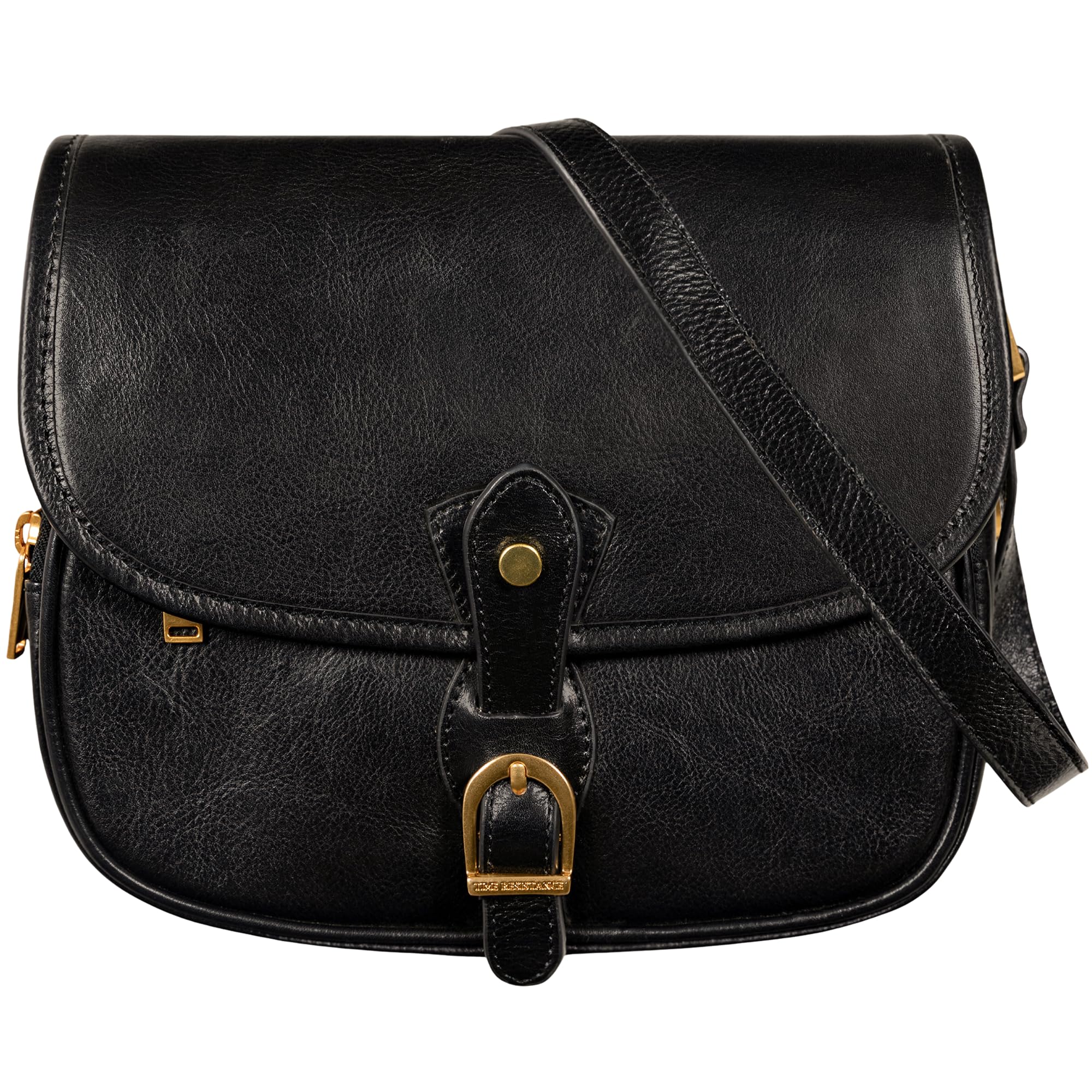Time Resistance Leather Crossbody Bag for Women - Handbag, Shoulder Bag, Messenger, Purse (Black) - Gift Box Included