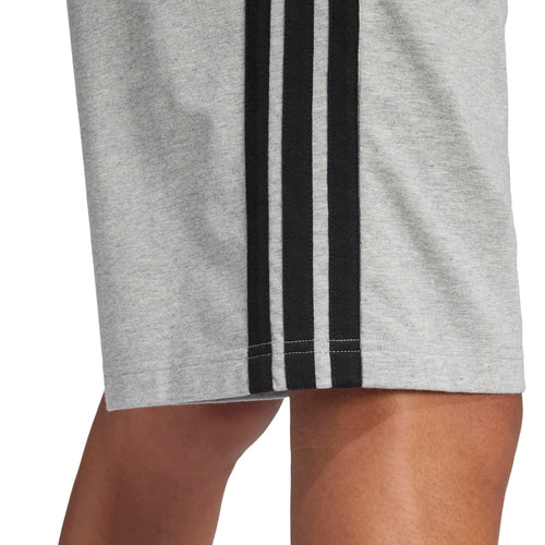 Adidas Men's Essentials 3-Stripes Single Jersey 10-Inch Sportswear Shorts, Medium Grey Heather/Black, Medium