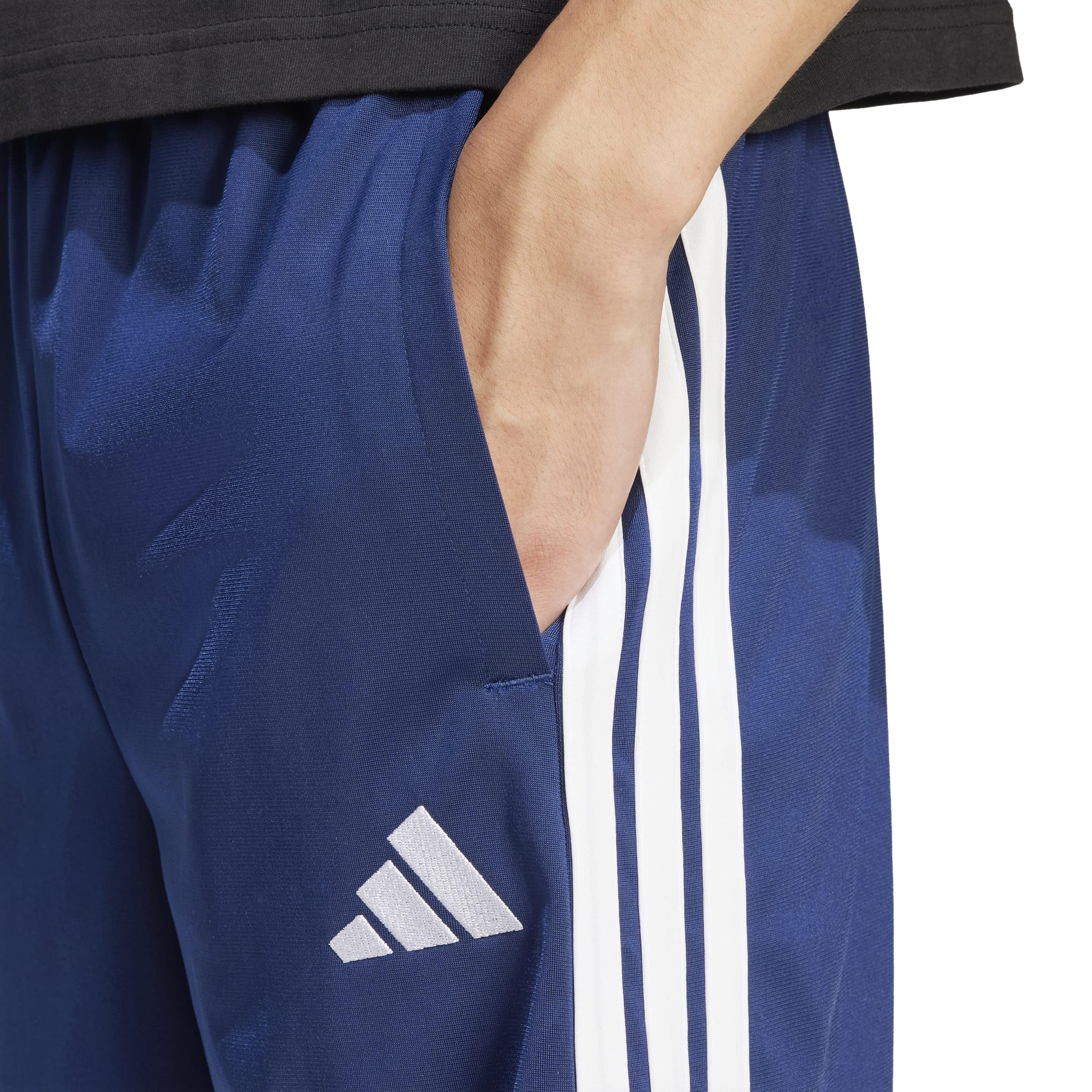 Adidas Men's 3-Stripes Tricot Regular Fit Sportswear Shorts, Dark Blue, X-Large