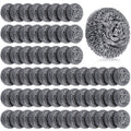 Honeydak 150 Pack Stainless Steel Scourers Steel Wool Scrubbers Bulk Separately Packaged 2.5 Inch, 15 Gram Metal Scourers Sponges Wire Scouring Pad for Stove Pot Pan Oven Kitchen Restaurant(Classic)