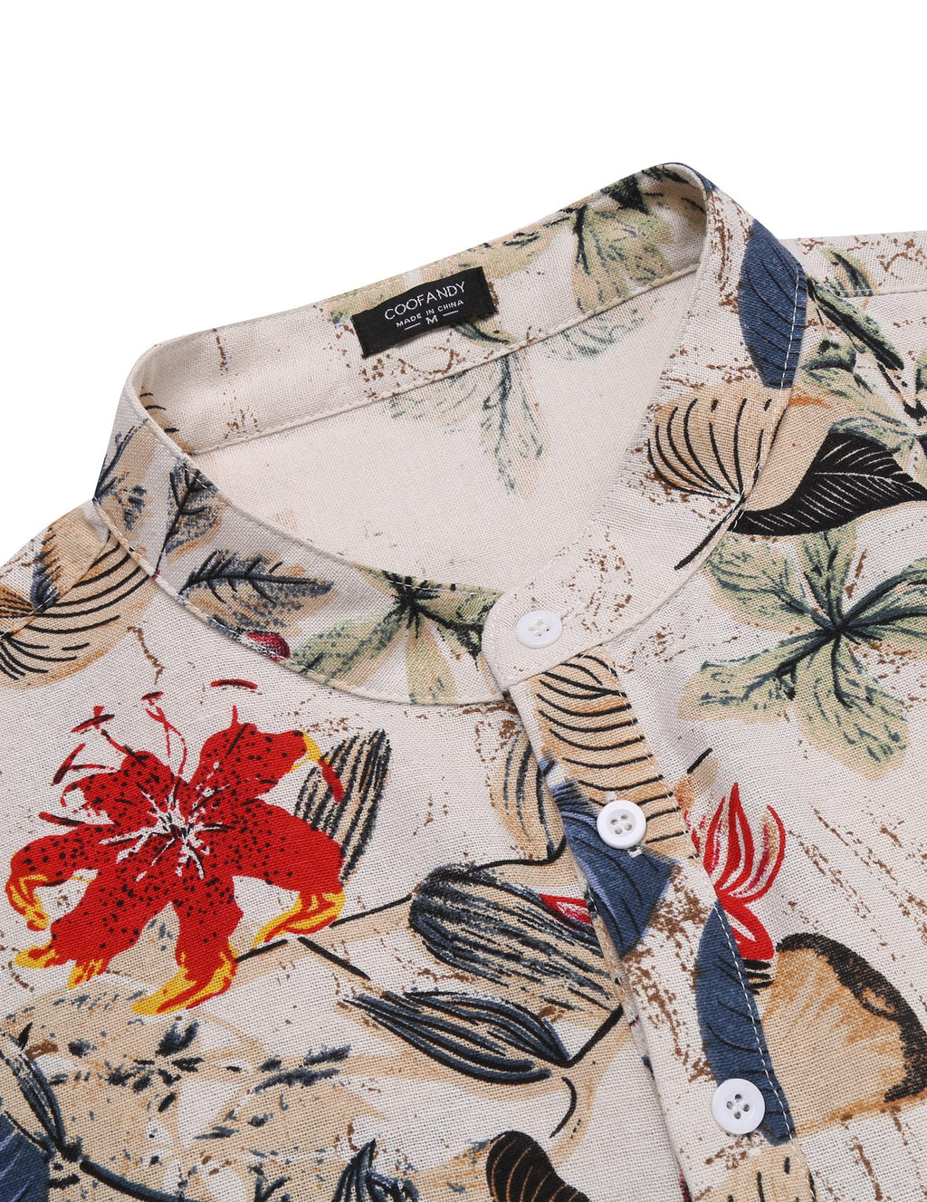 COOFANDY Men's Cotton Linen Shirts Long Sleeve Casual T-Shirts Hippie Summer Beach Tops