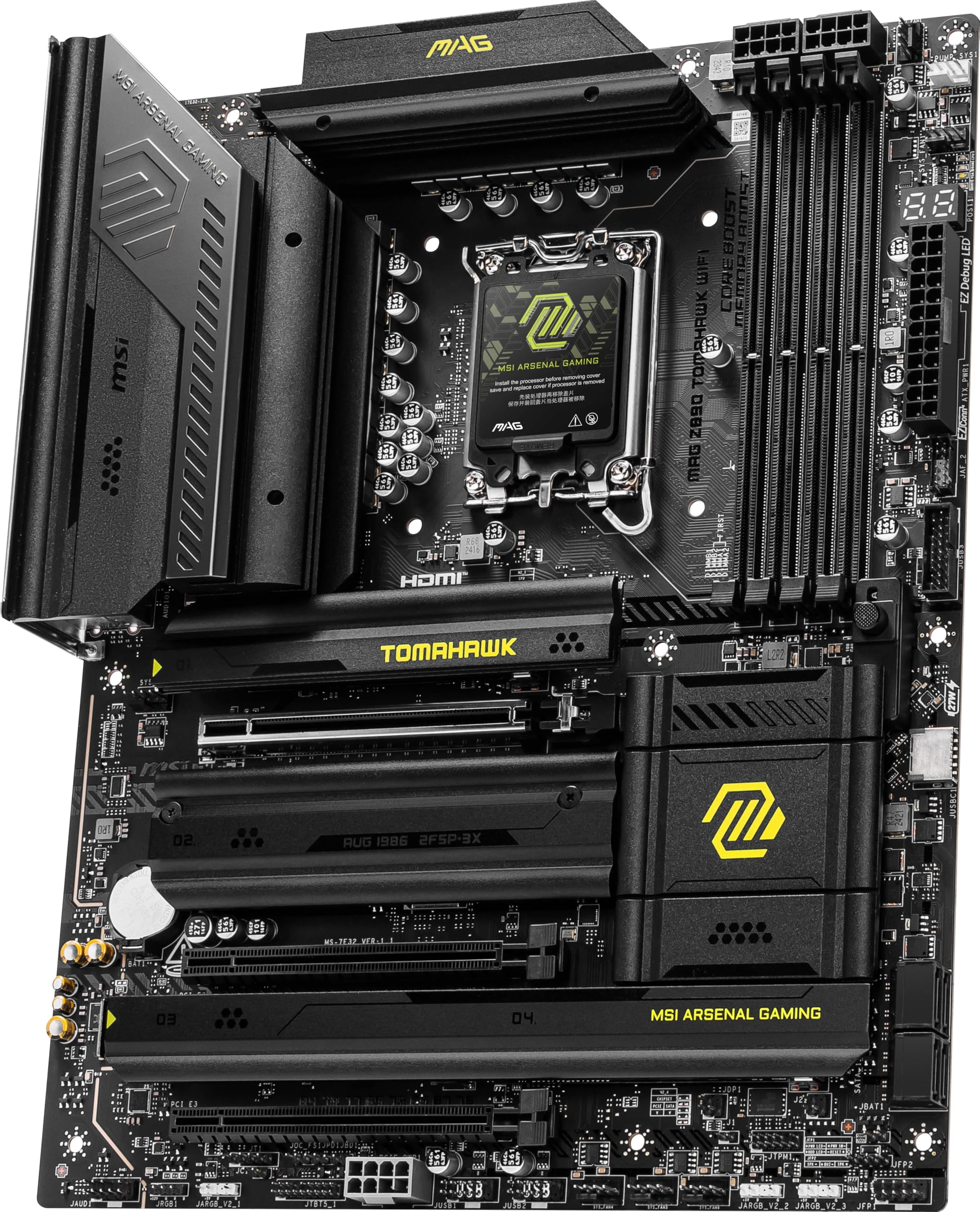 MSI MAG Z890 Tomahawk WiFi Gaming Motherboard (LGA 1851, Intel Z890 Chipset, DDR5, PCIe 5.0, Wi-Fi 7, Bluetooth 5.4, USB Type-C, ATX) (Renewed)