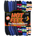 HOT FEET Toddler Warm Socks – Thermal Crew Winter Socks for Toddlers, Thick Insulated Snow Gear for Kids 5/6 Pack, Pink, Royal Dot, Fuchsia, Purple, Navy, Black