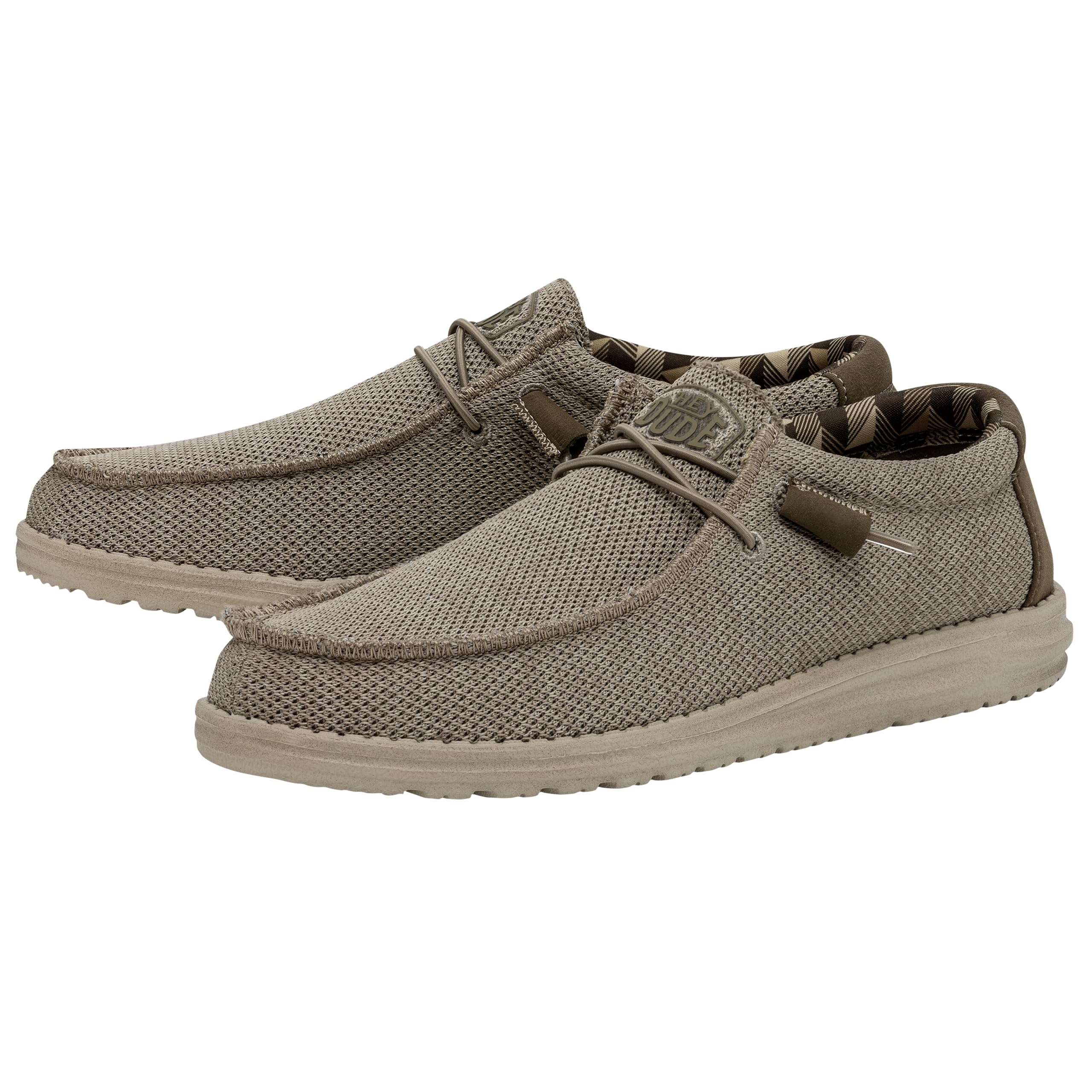 HEYDUDE Men's Wally Sox | Men?s Shoes | Men's Lace Up Loafers | Comfortable & Light-Weight Beige