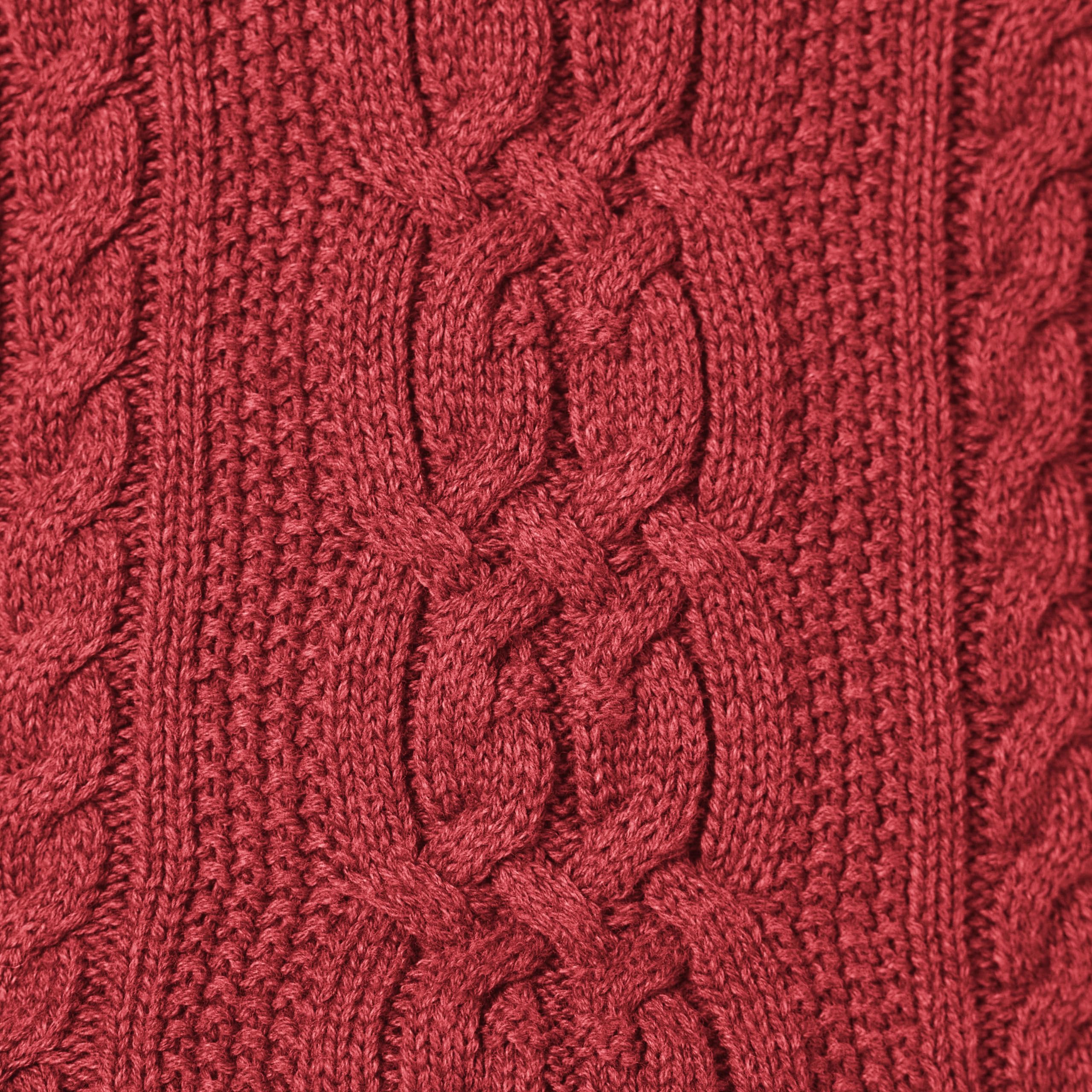 Amazon Essentials Women's Soft Fisherman Cable Knit Long-Sleeve Crewneck Sweater (Available in Plus Size), Dark Red, Large