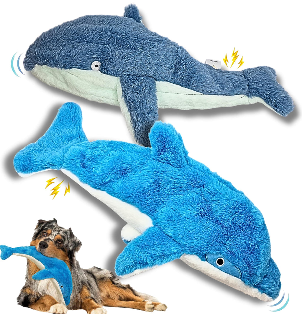 Crinkle Dog Toy – No stuffing Squeaky Dog Toy for Small, Medium & Large Breeds, Interactive Tough Toy Set - Ideal for Chewing, Teething & Fetch, Durable Pet-Safe Materials - Soft Blue Plush, Large