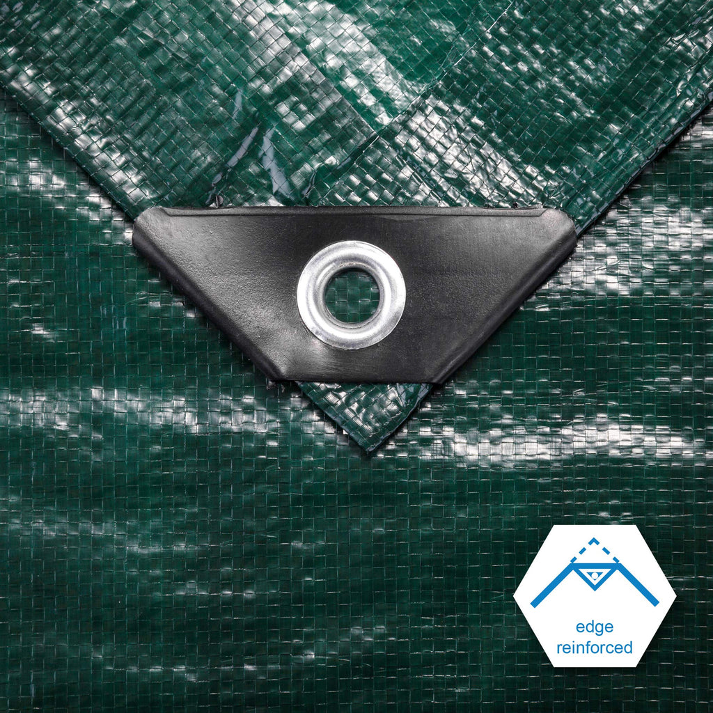 CARTMAN Finished Size 8x10 Feet Waterproof Green Tarp 8 Mil Thick, Multipurpose Protective Cover for Emergency Rain Shelter Camping Tarpaulin