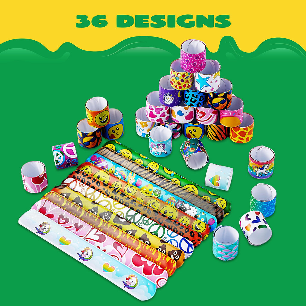 JOYIN 144 Pcs Slap Bracelets for Kids, Bulk Wristbands with Animals, Friendship, Heart, Party Favors, Classroom Prizes Birthday Exchanging Gifts,Goodies Bag Stuffers Fillers