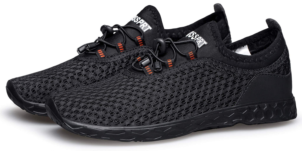 DOUSSPRT Men's Water Shoes Quick Drying Sports Aqua Shoes AllBlack Size 10