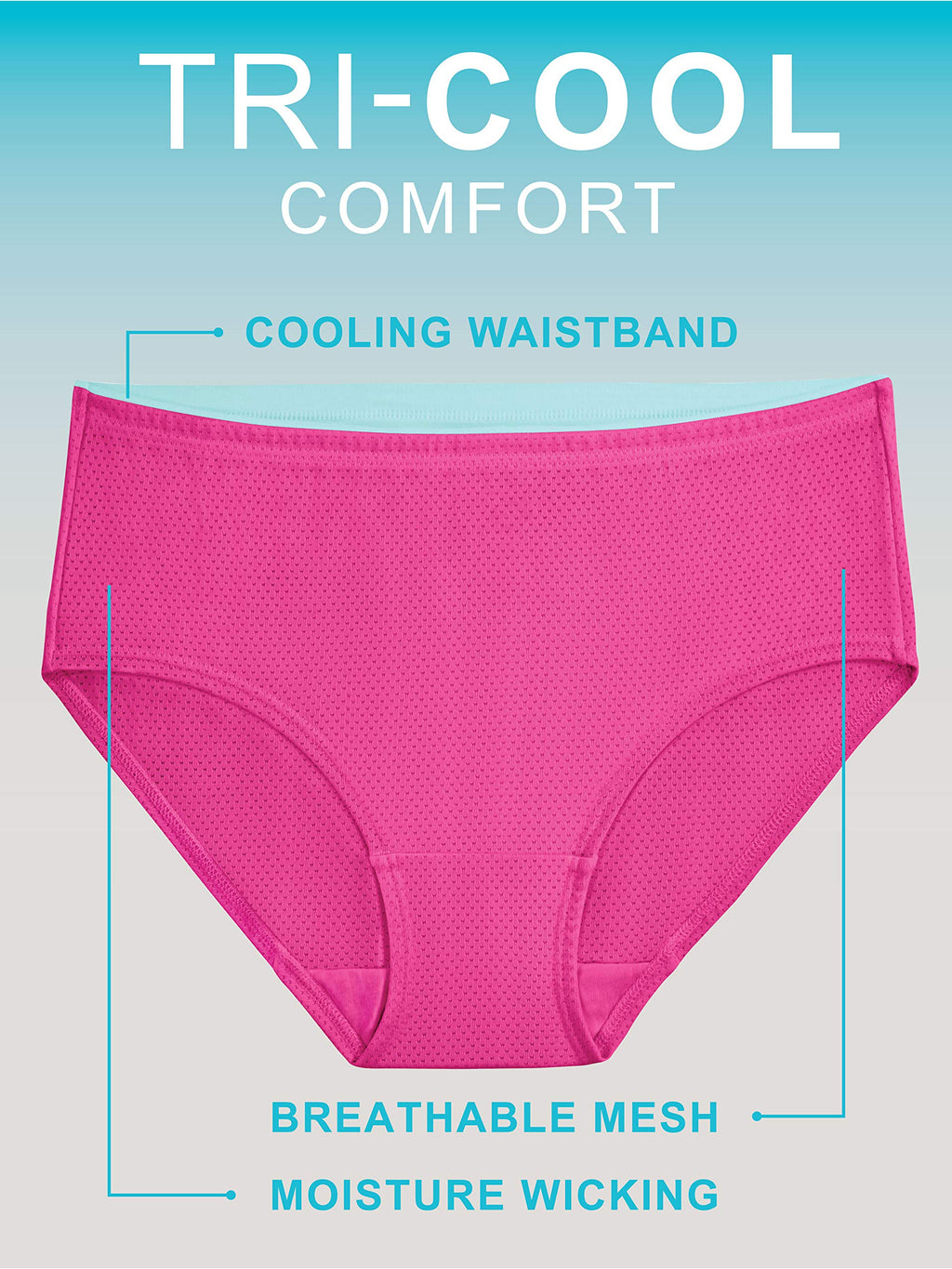 Fruit Of The Loom Womens Breathable Underwear, Moisture Wicking Keeps You Cool & Comfortable, Available In Plus Size Briefs, Micro Mesh - Low Rise Brief - 6 Pack - Colors May Vary, 8 US