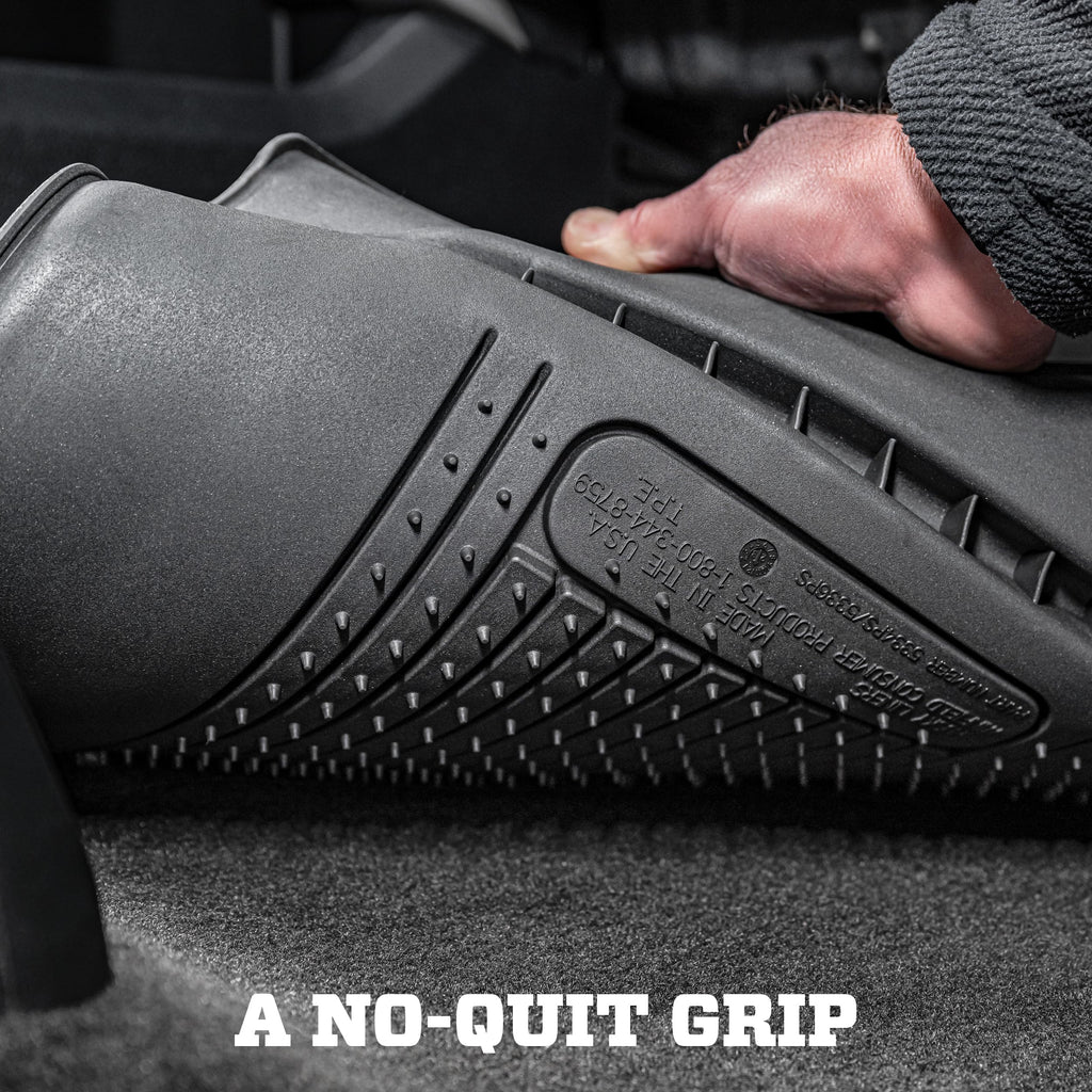 Husky Liners Weatherbeater Floor Mats | Fits 2007 - 2013 Chevrolet Silverado & GMC Sierra 1500; 2007-2014 Silverado/Sierra 2500/3500 Crew Cab (Footwell Coverage) | Front & 2nd Row, 3-pc Black - 98201