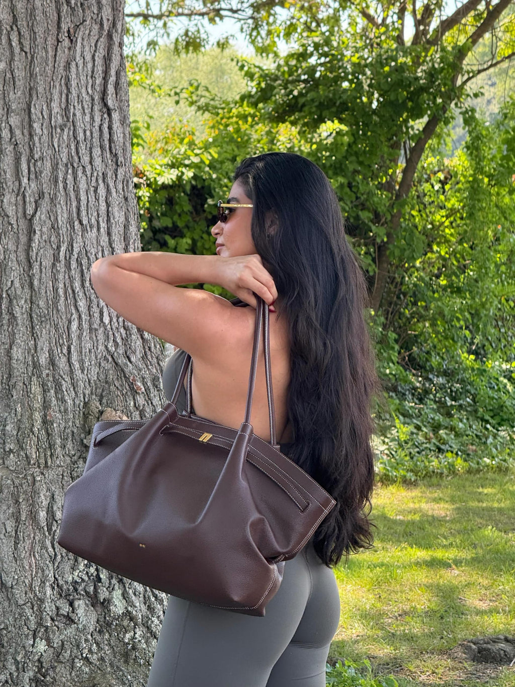 JW PEI Women's Hana Large Tote Bag - Dark Brown