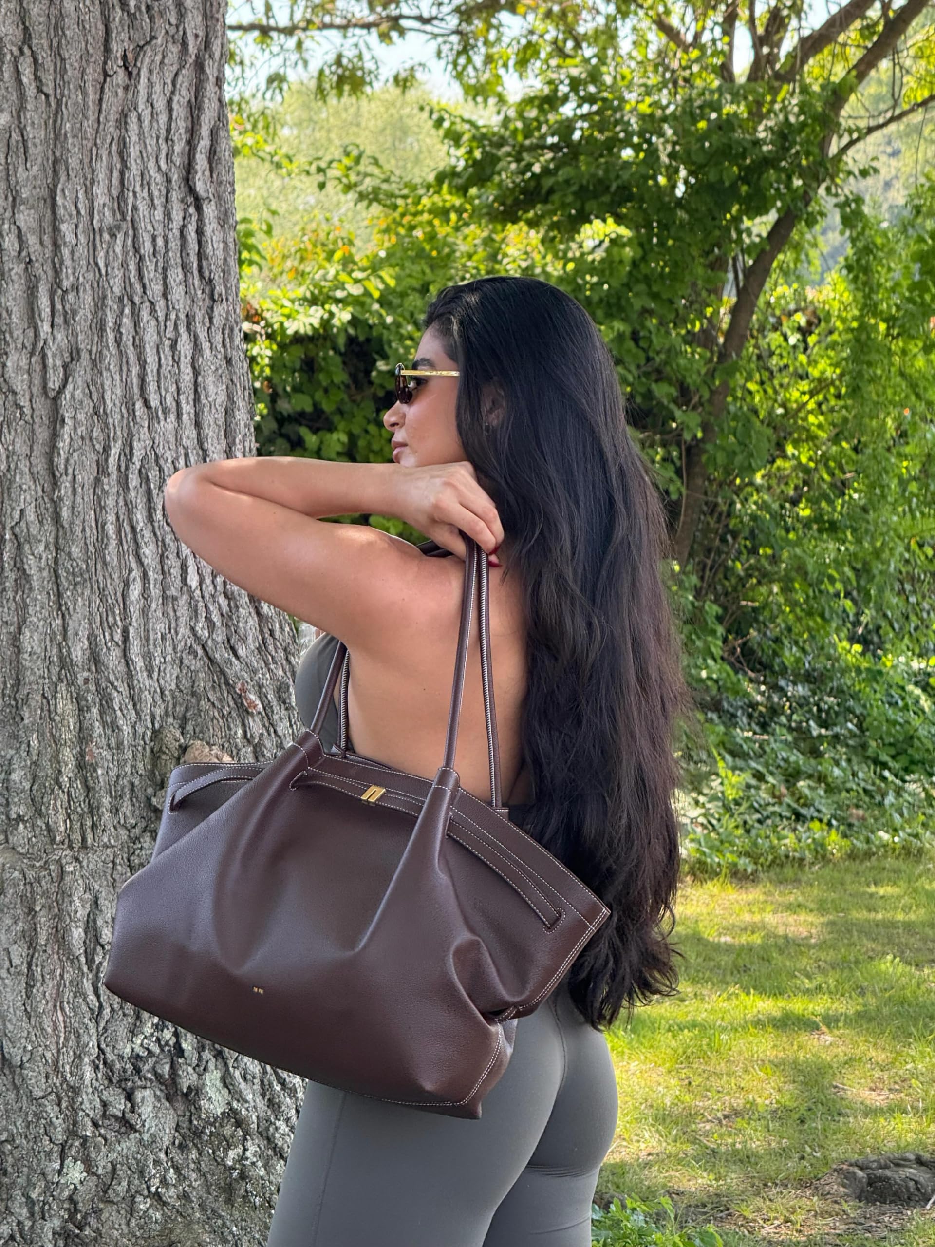 JW PEI Women's Hana Large Tote Bag - Dark Brown