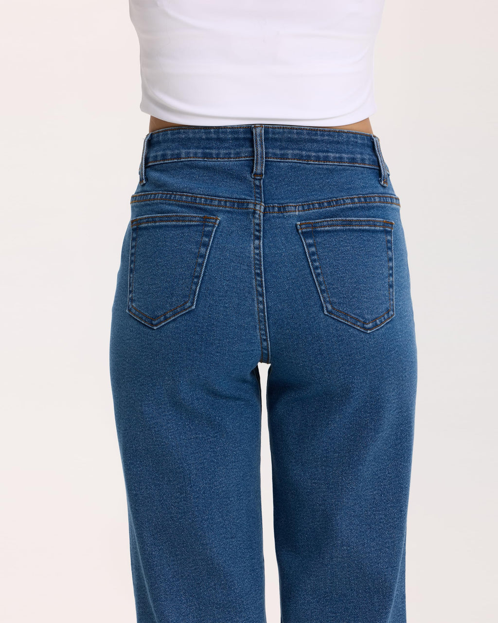 Lilac Sunset High-Rise Wide Leg Jeans for Women Juniors, Relaxed Fit Stretch Denim, Medium Blue