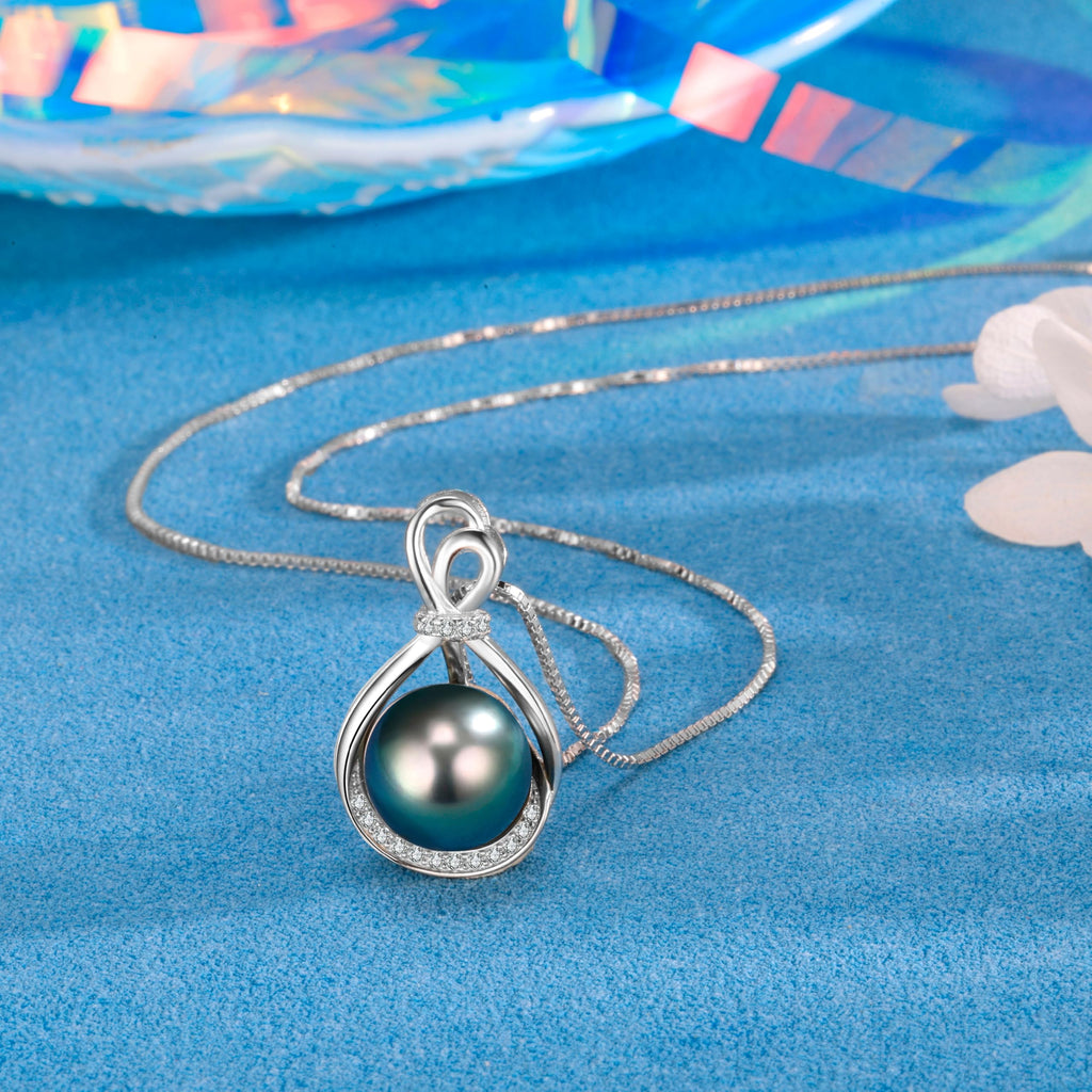 NONNYL Valentine's Day Gifts for Her Birthday Gift for Women Her Mom Wife Girlfriend Grandma on Tahitian Black Pearl Necklace for Women Mothers Day Christmas Anniversary Romantic Luxury Jewelry