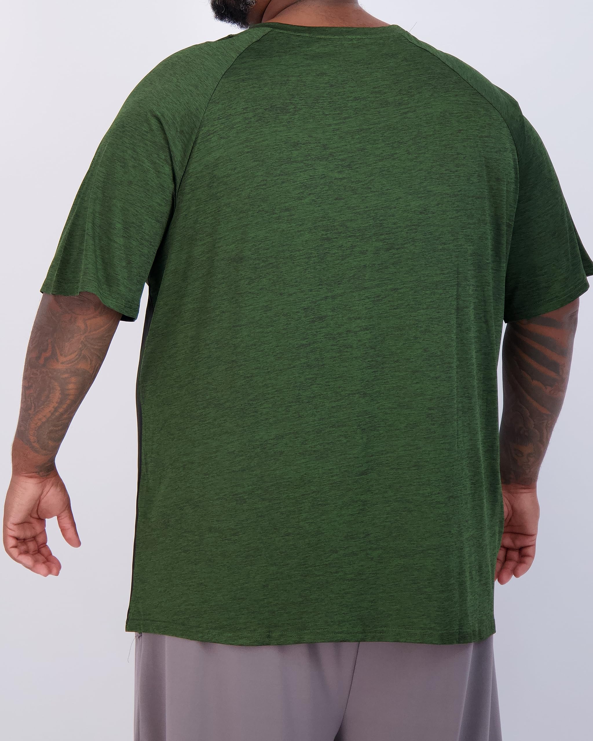 Real Essentials 3 Pack: Men's Big & Tall Short Sleeve V-Neck Athletic T-Shirt Dry-Fit Workout Shirts Moisture Wicking (3X-5X)- Set 4, 4XLT