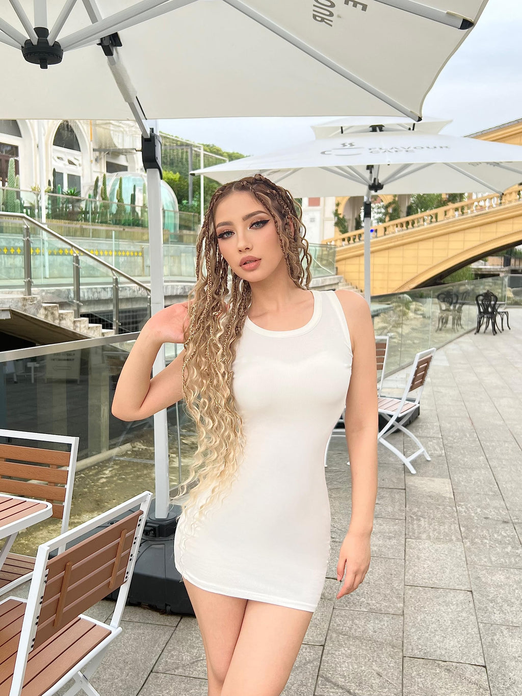 Chongbaijia 3 Pack Summer Dresses for Women 2026 Ribbed Crewneck Tank Top Dress Sleeveless Sundress Basic Bodycon Mini Dress