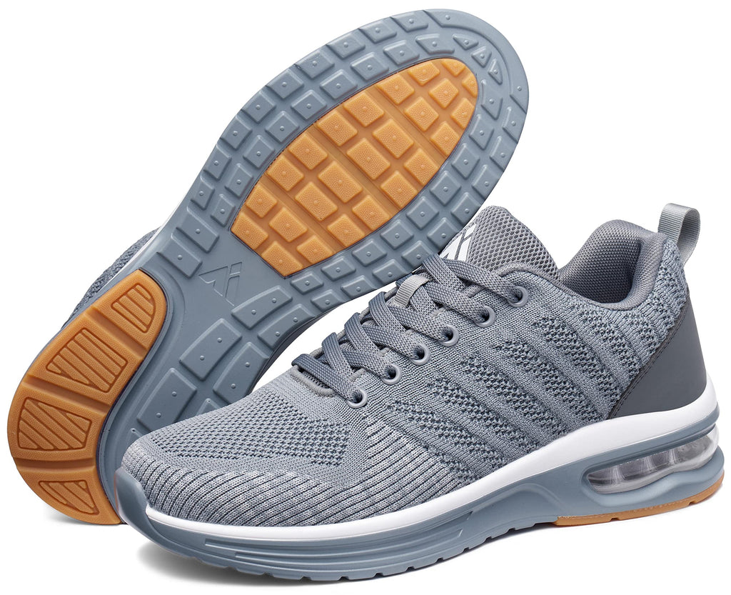 Mishansha Running Shoes for Men Sneakers Air Cushion Walking Shoes Comfortable Tennis Shoes Breathable Trail Running Shoes Grey US 7.5