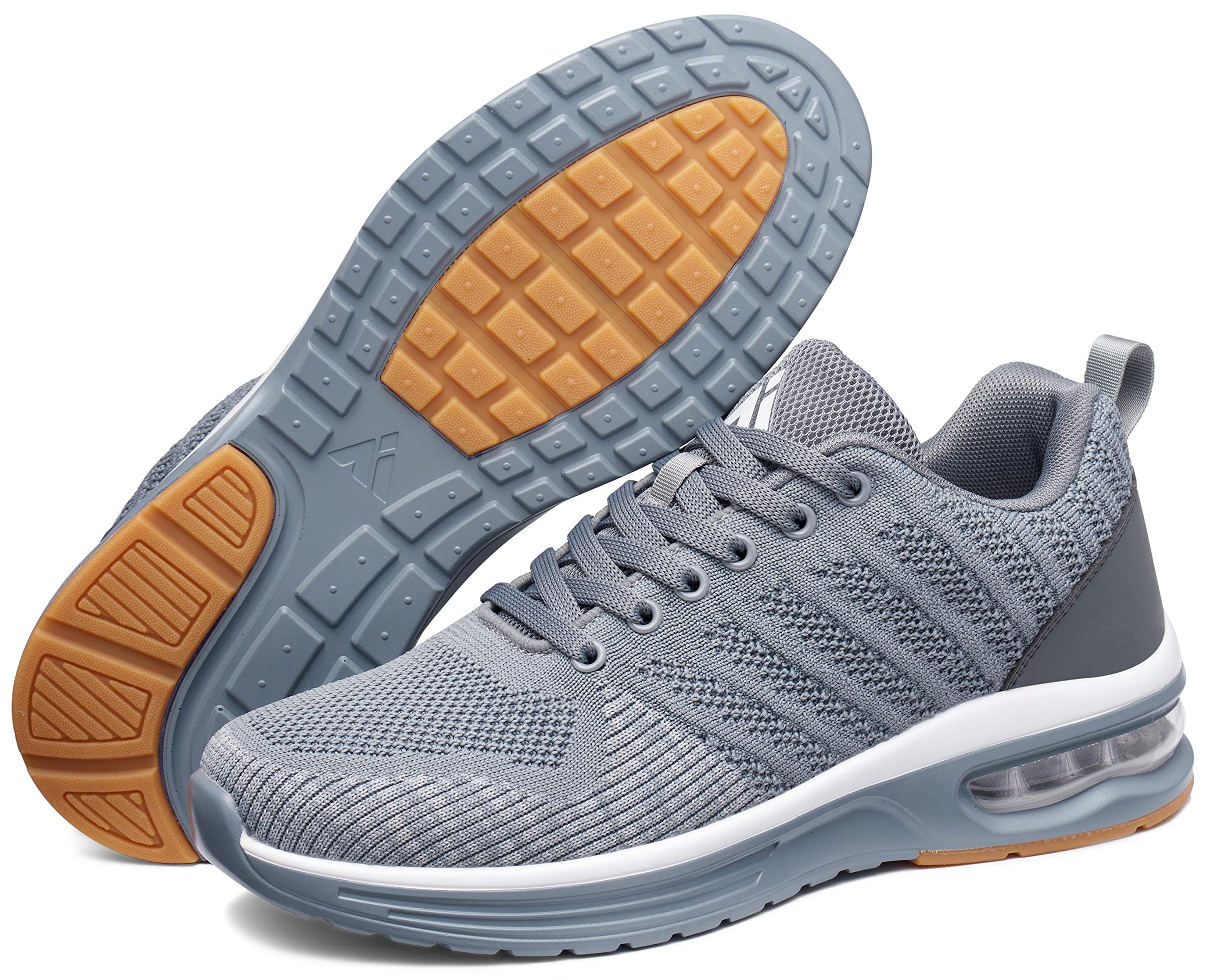 Mishansha Running Shoes for Men Sneakers Air Cushion Walking Shoes Comfortable Tennis Shoes Breathable Trail Running Shoes Grey US 7.5