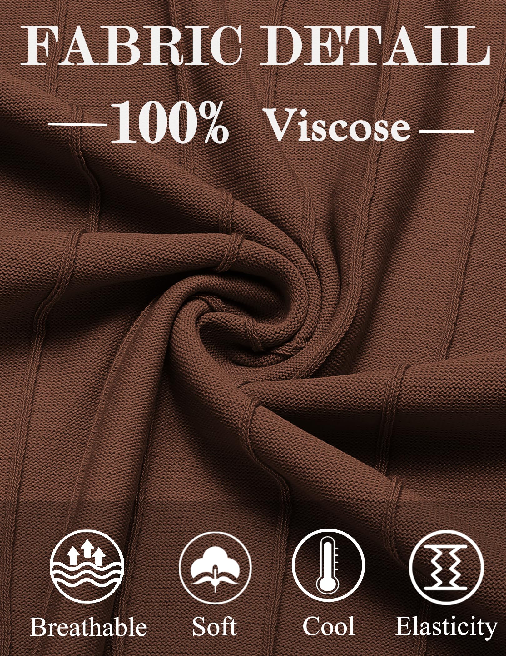 COOFANDY Mens T Shirts Summer Casual Short Sleeve Knitted Shirts Solid Crewneck Sweater Shirts Under Balzer Shirt Brown