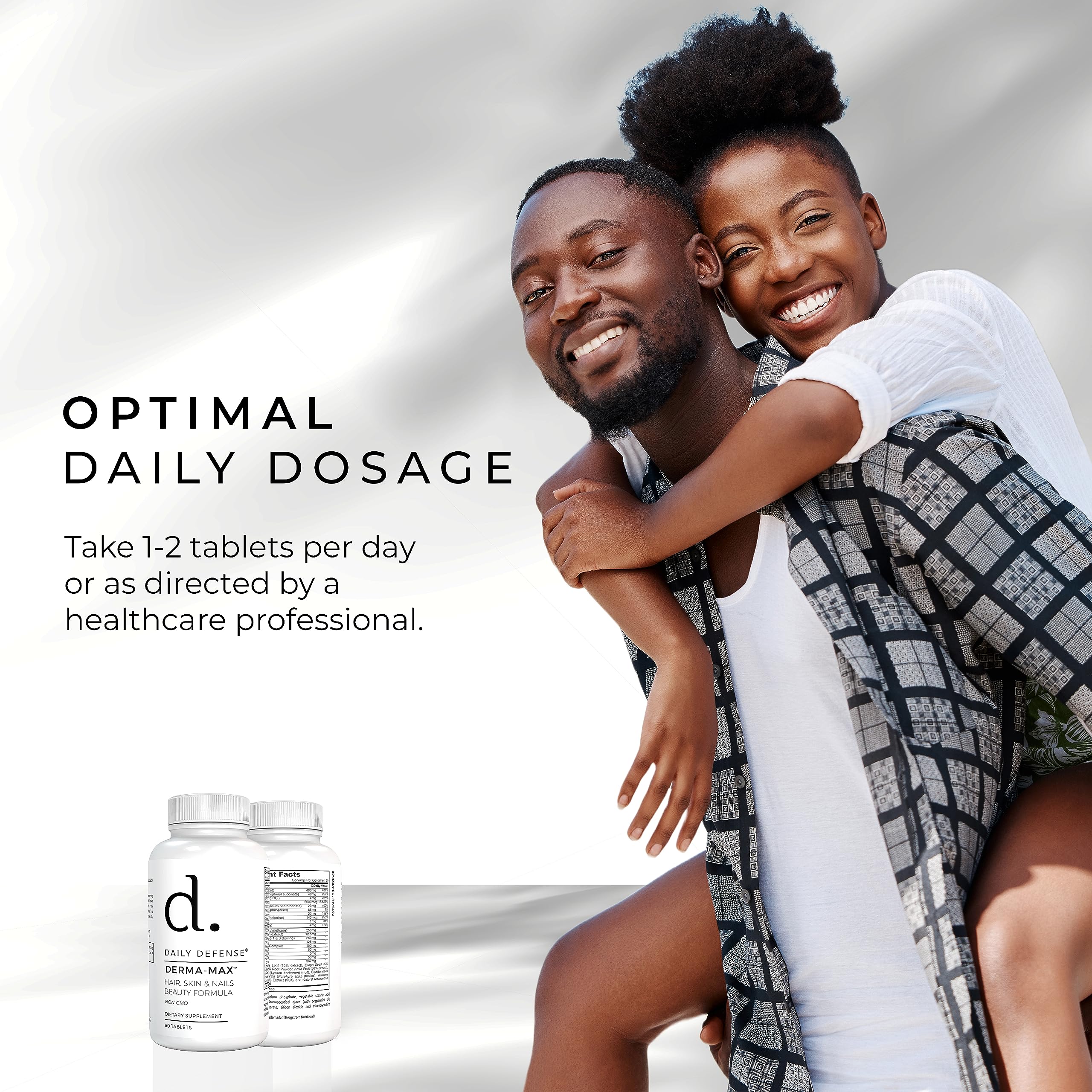 Daily Defense Collagen Supplements for Women - Hair Skin and Nails Vitamins with Biotin and Collagen, Calcium & More for Healthy Hair, Healthy Nails & Healthy Skin - Hair Vitamins for Men & Women