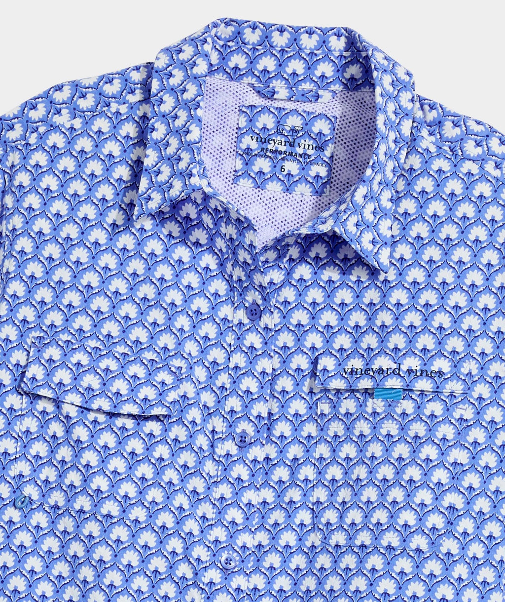 vineyard vines Hartley Harbor Cover-Up, Block Print Blue, 2