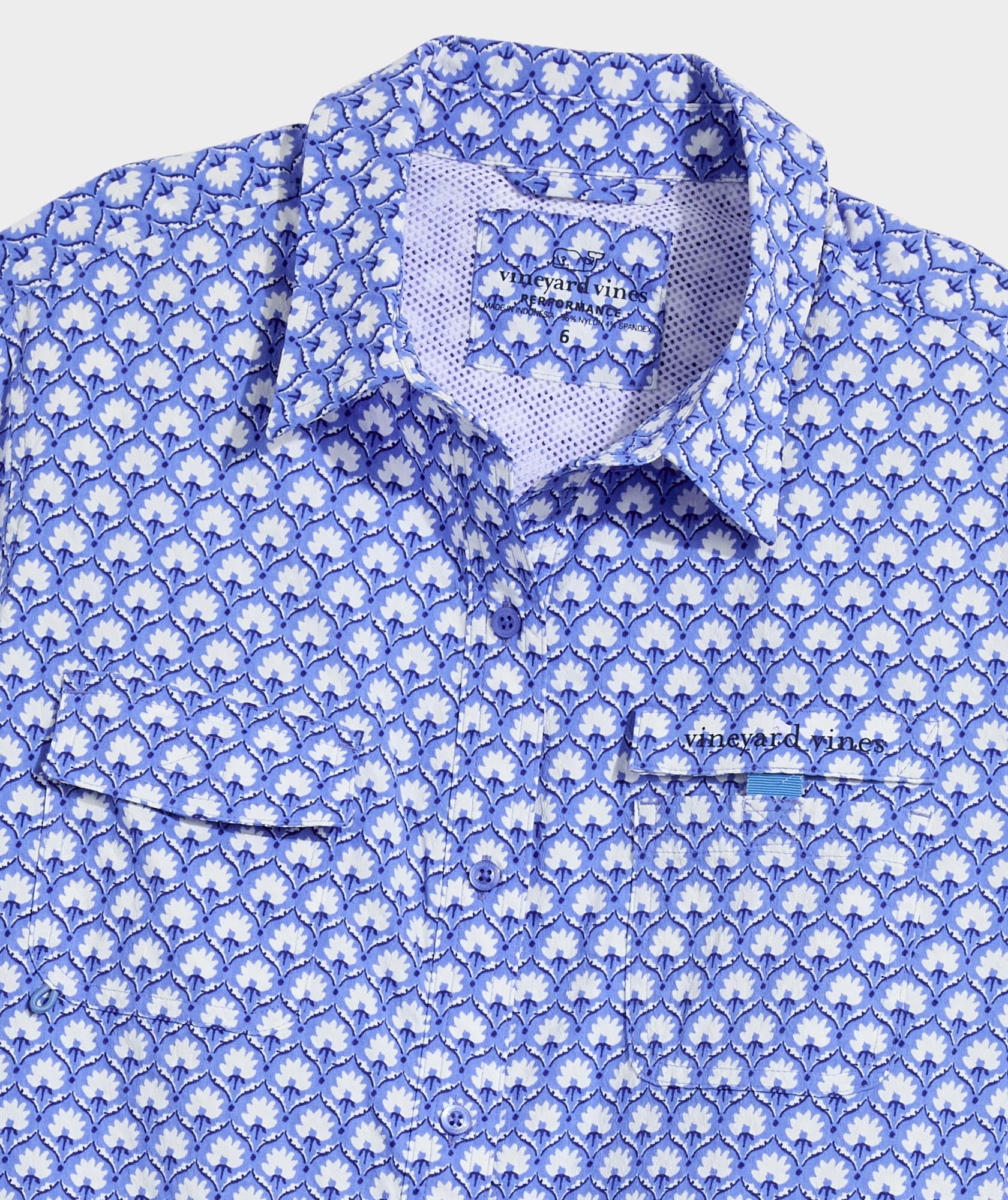 vineyard vines Hartley Harbor Cover-Up, Block Print Blue, 2