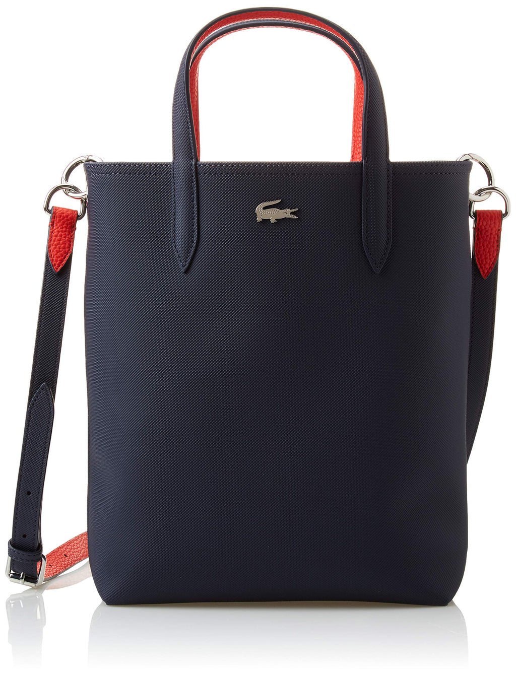 Lacoste Womens Anna Vertical Tote Bag, Forest Green/Navy Blue/Aconit/White, One Size