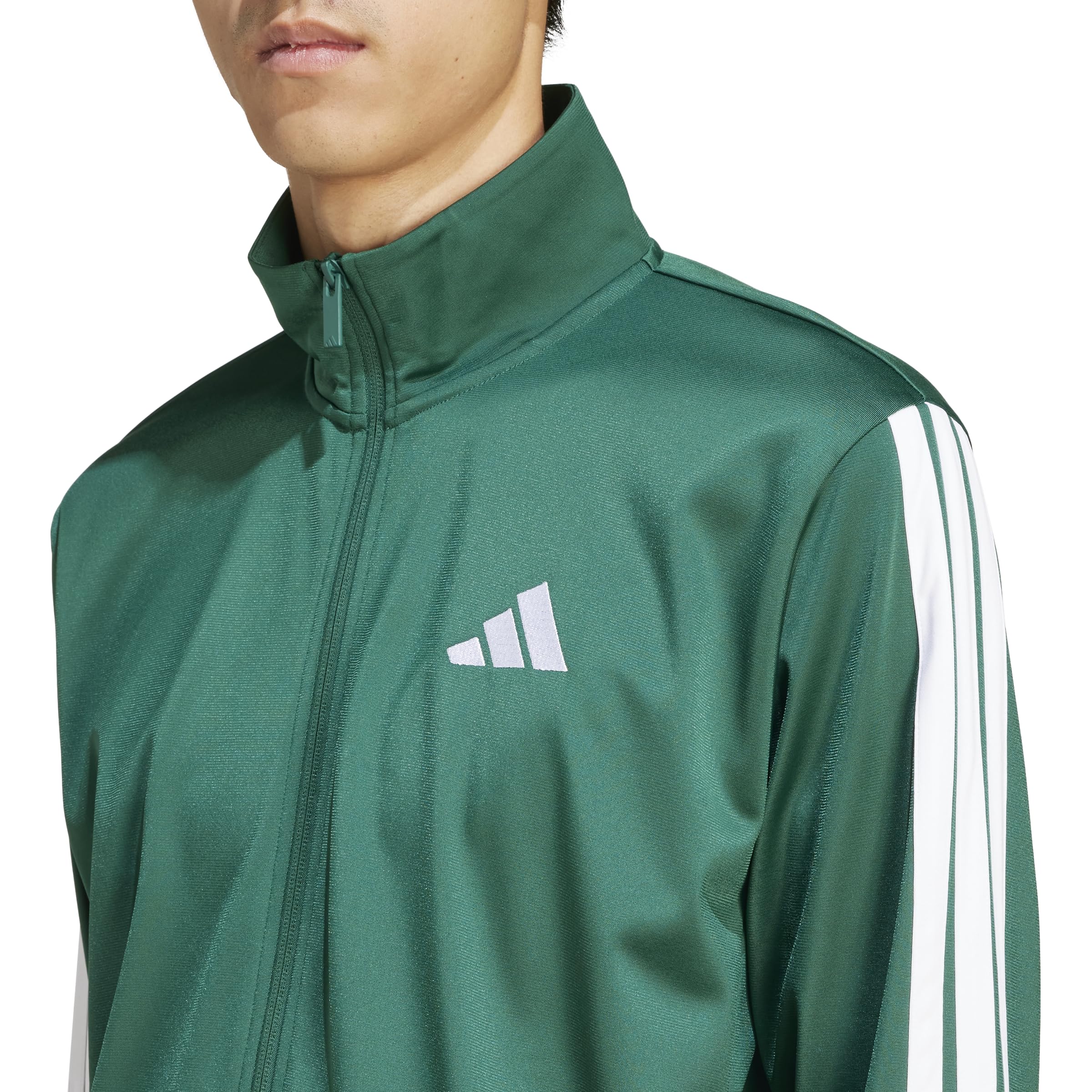 adidas Men's 3-Stripes Tricot Regular Sportswear Track Top, Collegiate Green, X-Large