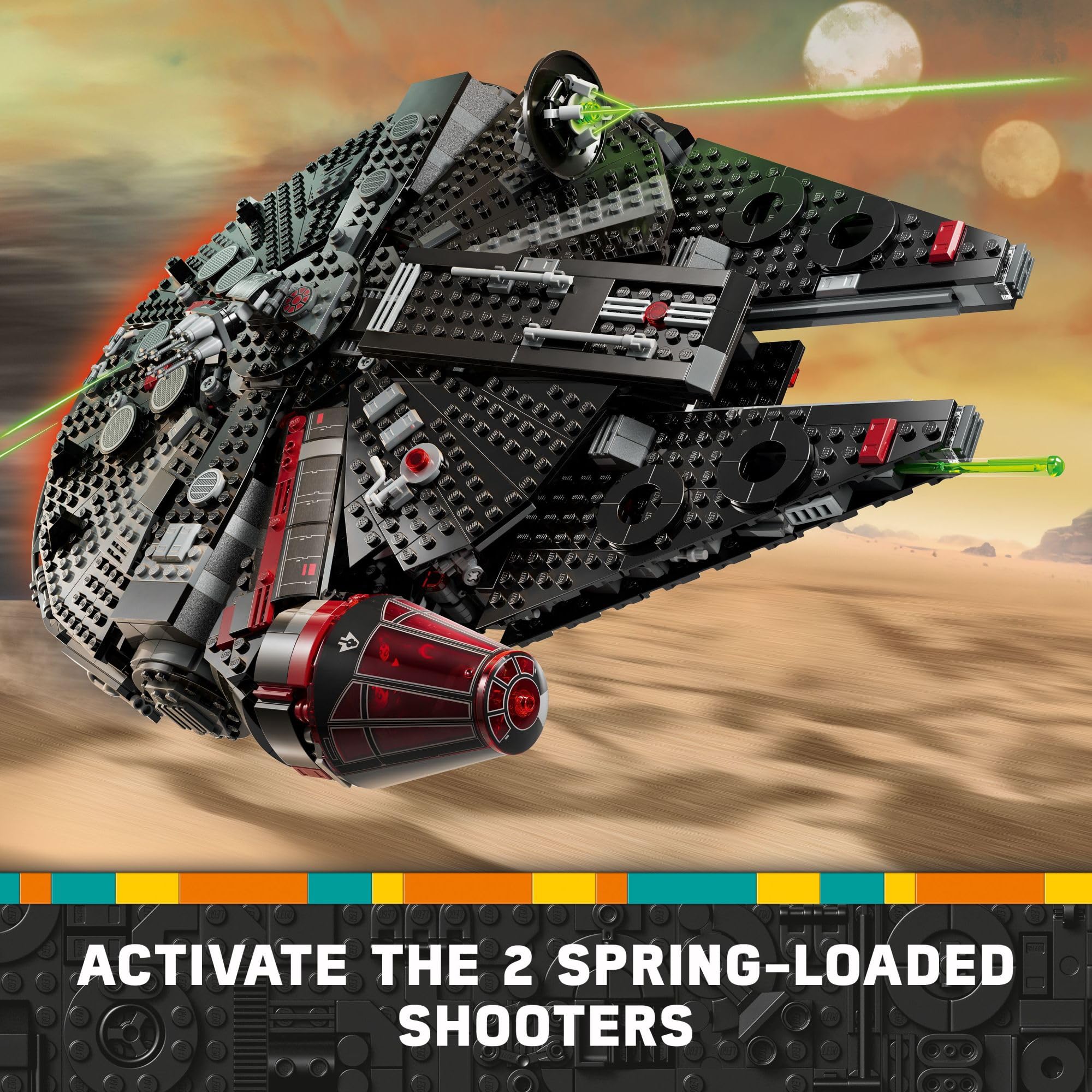 LEGO Star Wars The Dark Falcon Buildable Starship, Star Wars Toy Vehicle Set for Boys and Girls, Collectible Millenium Falcon Toy with 6 Minifigures, Birthday Gift for Kids or Any Fan, 75389