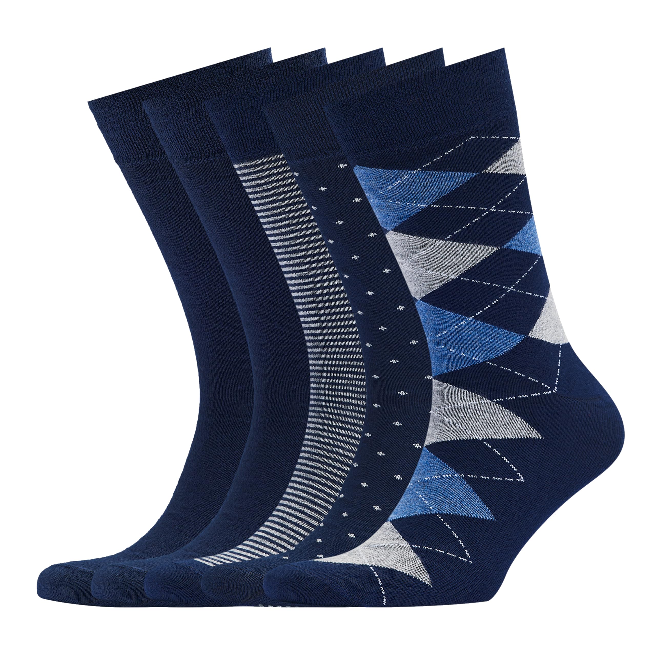 VRD Men’s Dress Socks Bamboo Rayon 5-Pack Crew Socks Assorted Pattern Fits Shoe Size 8-13 Gift Box