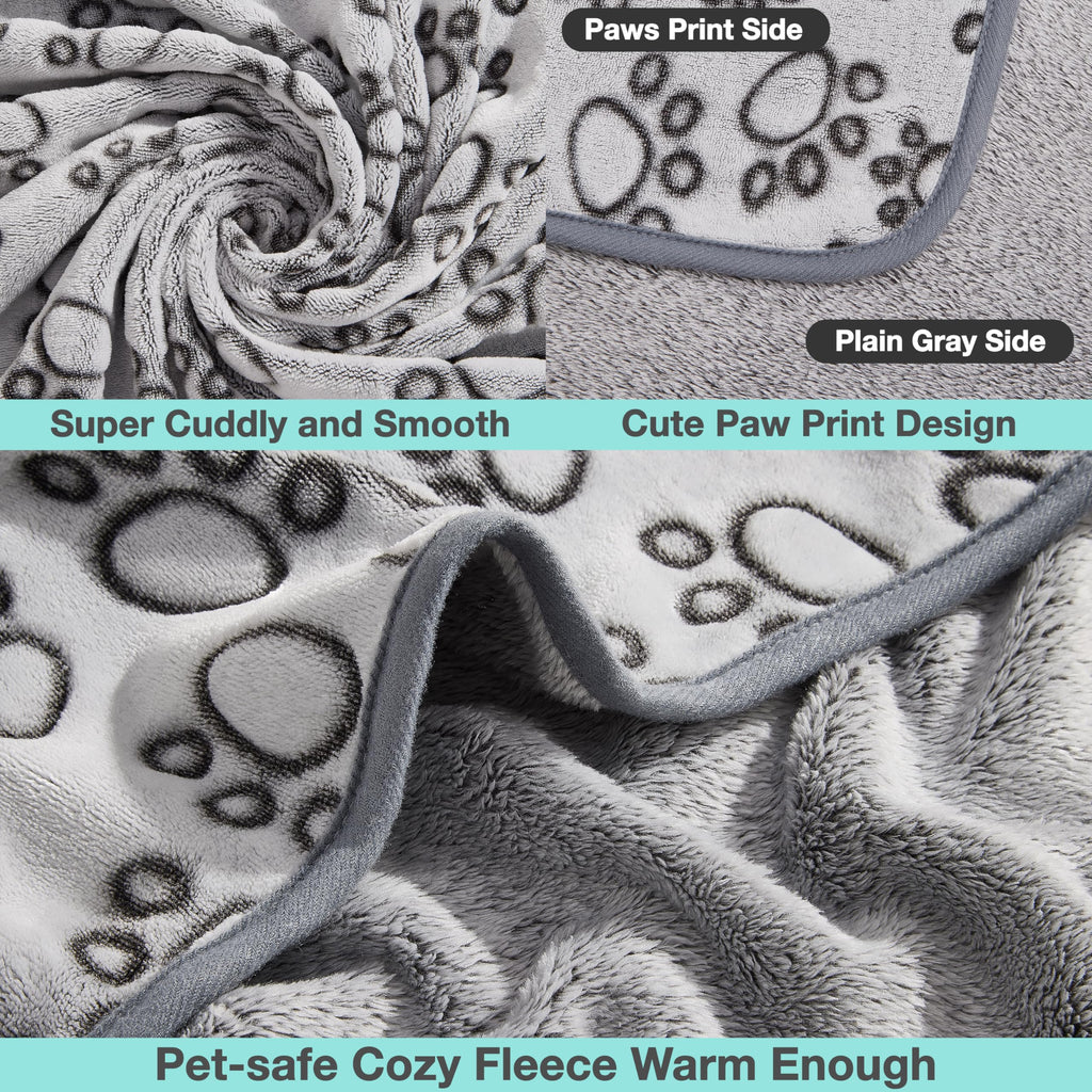 Stuffed® Premium Soft Dog Blanket Washable, 40"x32" Cat Blanket for Indoor Cats Large Medium Small Dog Puppy Essentials (Grey)