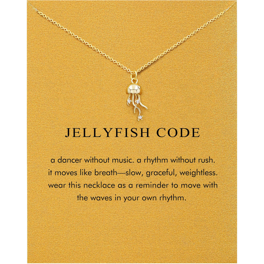 Baydurcan Dainty Jellyfish Necklace Jellyfish Gifts Ocean Jewelry Necklace Beach Jewelry for Women Vacation