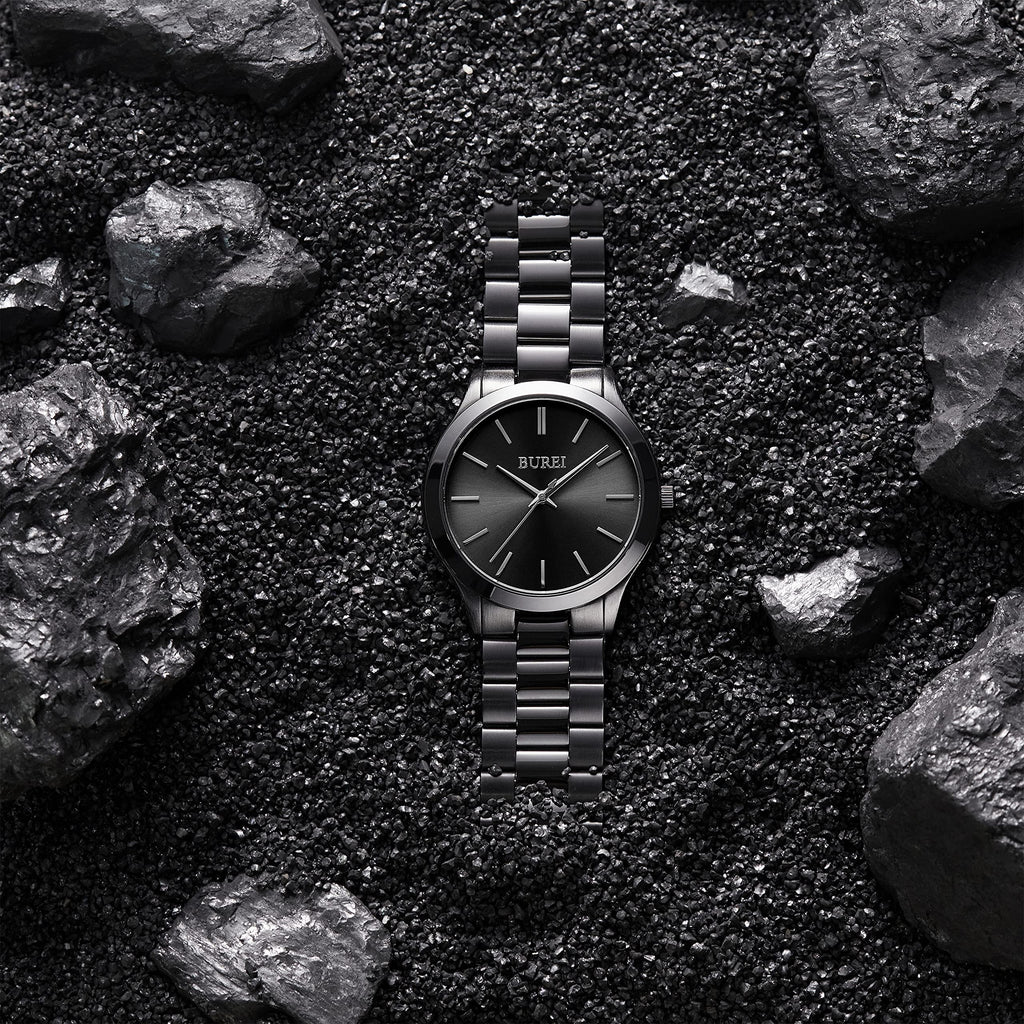 BUREI Men Watches Fashion Analog Stainless Steel Quartz Waterproof Watches,Gift for Men.