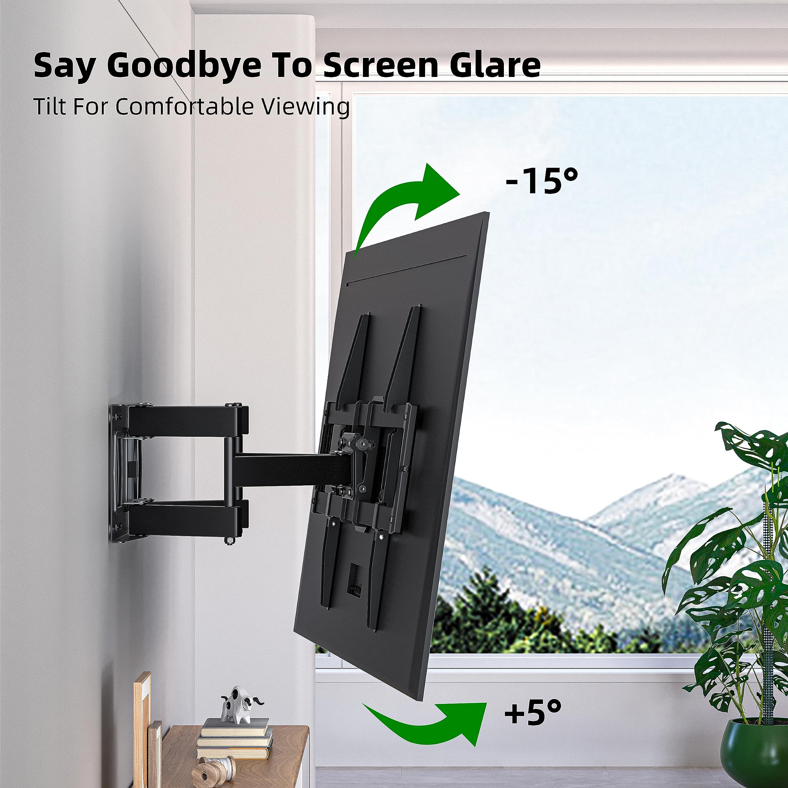 Full Motion TV Wall Mount for Most 37"-84" Flat Screen TV, Swivel or Tilt TV Wall Bracket with Dual Articulating Arms, for 12"-16" Wood Studs, Max VESA 600x400mm, Load 120 lbs by USX MOUNT