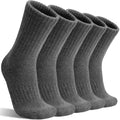 MOGGEI Womens Merino Wool Socks for Hiking Winter Warm Thick Thermal Crew Cozy Cabin Ladies Gift Comfy Boot Work Socks 5 Pairs(Dark Grey)