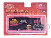 Food Truck ""The Burger Truck"" Black with Graphics 1/64 Diecast Model by American Diorama