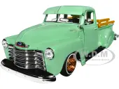 1950 Chevrolet 3100 Pickup Truck Lowrider Light Green with Gold Wheels ""Lowriders"" Series 1/24 Diecast Model Car by Maisto